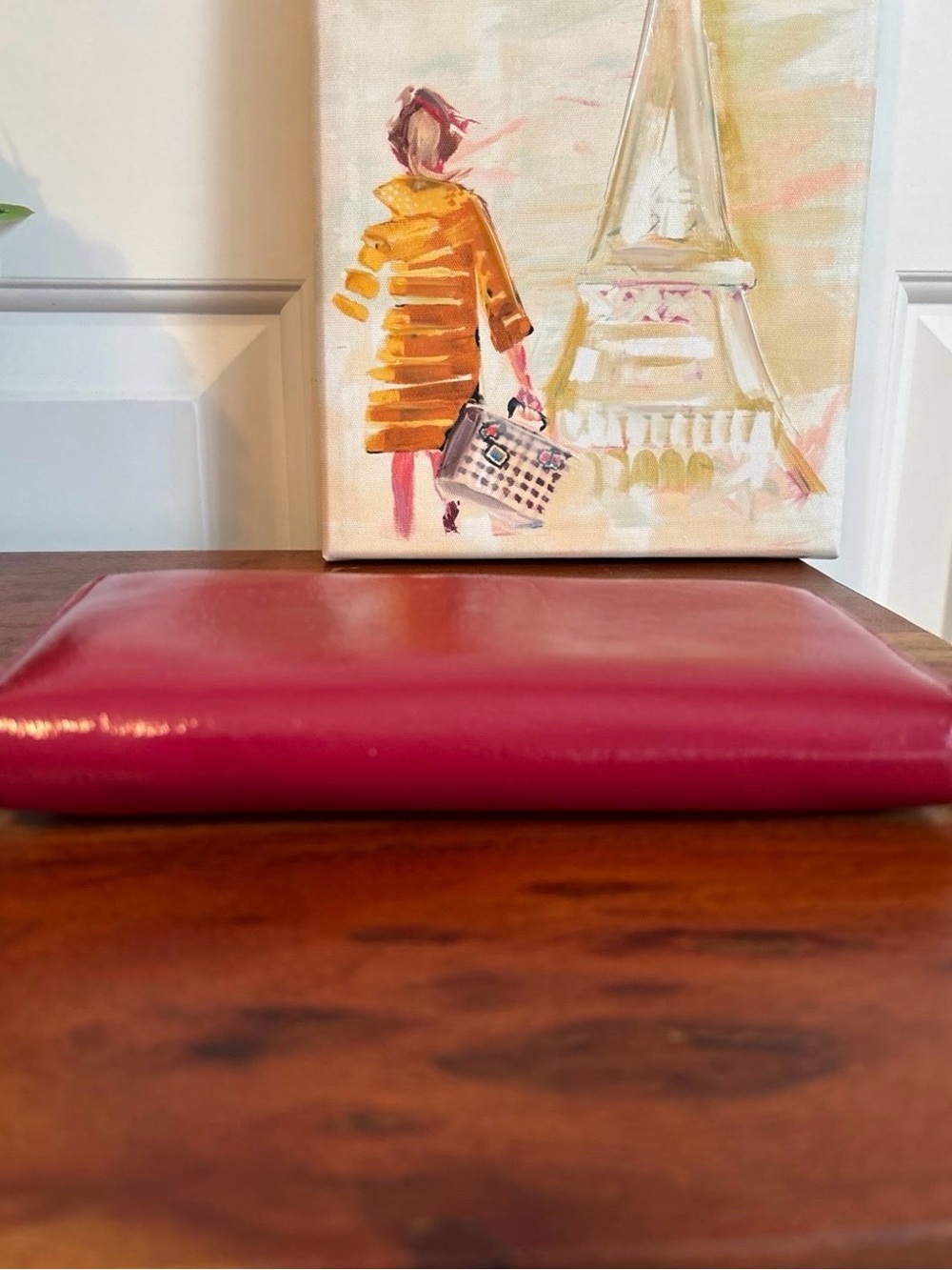 Yves Saint Laurent Red Patent Leather Zip Wallet - Picture 5 of 12